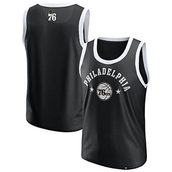 Men's Fanatics Black Philadelphia 76ers Mesh Tank Top