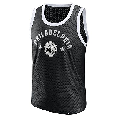 Men's Fanatics Black Philadelphia 76ers Mesh Tank Top
