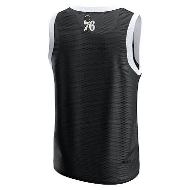 Men's Fanatics Black Philadelphia 76ers Mesh Tank Top