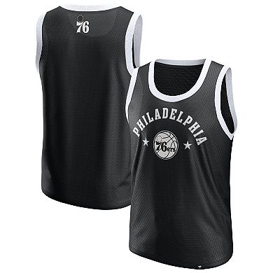 Men's Fanatics Black Philadelphia 76ers Mesh Tank Top