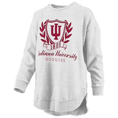Women's Pressbox Heather Gray Indiana Hoosiers Field Day Melange Poncho Pullover Sweatshirt