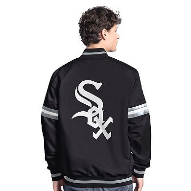 Men's�Starter Black Chicago White Sox Scout Full-Snap Varsity Jacket