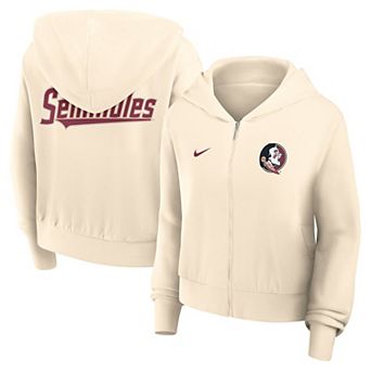 Women's Nike Cream Florida State Seminoles Chill Midi Full-Zip Hoodie