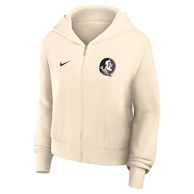 Women's Nike Cream Florida State Seminoles Chill Midi Full-Zip Hoodie