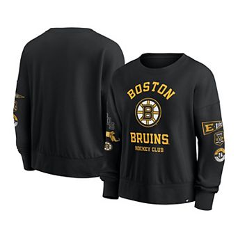 Women's Fanatics Black Boston Bruins Go Team Pullover Sweatshirt