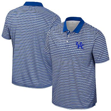 Men's Colosseum Royal Kentucky Wildcats Striped Polo