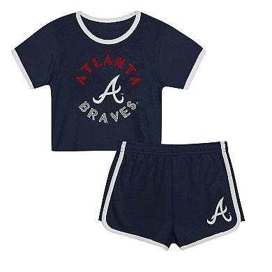 Toddler Navy Atlanta Braves Double Run T-Shirt & Shorts Set