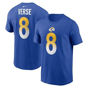 Men's Nike Jared Verse Royal Los Angeles Rams 2024 NFL Draft First Round Pick Name & Number T-Shirt