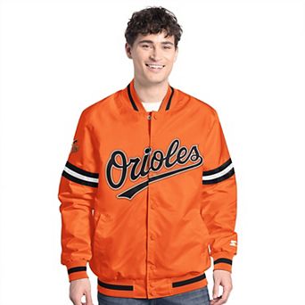 Men's Starter Orange Baltimore Orioles Scout Full-Snap Varsity Jacket