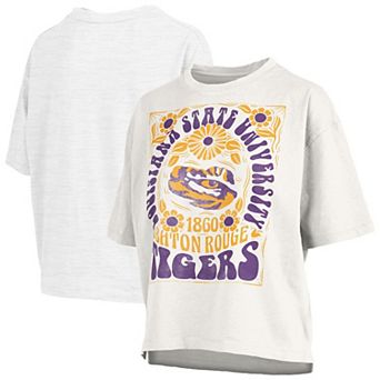 Women's Pressbox White LSU Tigers Harmony Oversized T-Shirt
