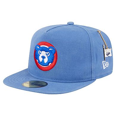 Men's New Era Light Blue Chicago Cubs Championship Side Flag A-Frame 59FIFTY Fitted Hat