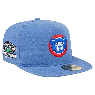 Men's New Era Light Blue Chicago Cubs Championship Side Flag A-Frame 59FIFTY Fitted Hat