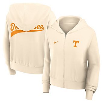 Women's Nike Cream Tennessee Volunteers Cropped Chill Full-Zip Hoodie