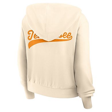 Women's Nike Cream Tennessee Volunteers Cropped Chill Full-Zip Hoodie