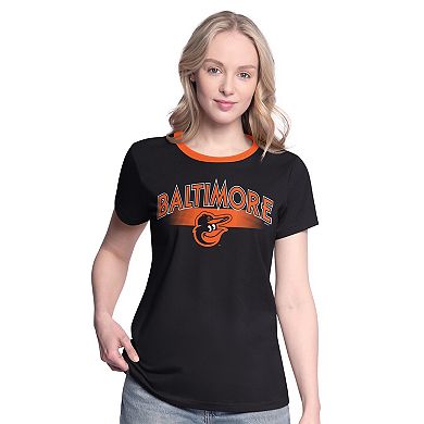 Women's�G-III 4Her by Carl Banks Black Baltimore Orioles Pitch T-Shirt