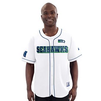 Men's Starter White Seattle Seahawks Relay Vintage Full-Button Baseball Jersey