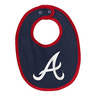 Newborn & Infant Atlanta Braves Tied Up Bodysuit, Bib & Bootie Set