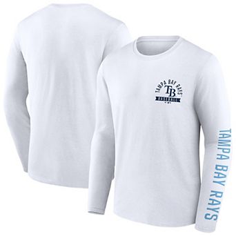 Men's Fanatics White Tampa Bay Rays Press Box Long Sleeve T-Shirt