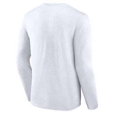 Men's Fanatics White Tampa Bay Rays Press Box Long Sleeve T-Shirt