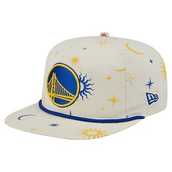 Men's New Era Cream Golden State Warriors Lunar Golfer Snapback Hat
