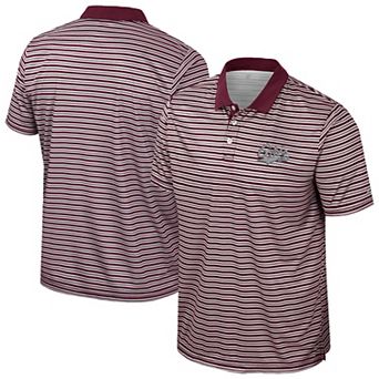 Men's Colosseum Maroon Montana Grizzlies Striped Polo
