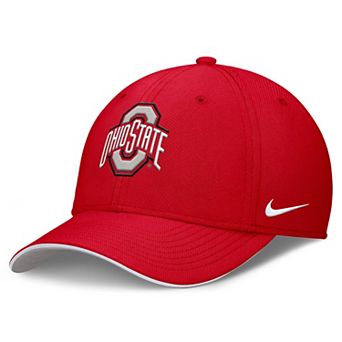 Men's Nike Scarlet Ohio State Buckeyes 2025 Dugout Coaches Rise Swoosh Performance Flex Hat