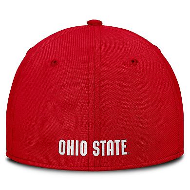 Men's Nike Scarlet Ohio State Buckeyes 2025 Dugout Coaches Rise Swoosh Performance Flex Hat