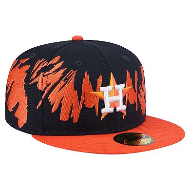 Men's New Era Navy/Orange Houston Astros Retro Pattern 59FIFTY Fitted Hat
