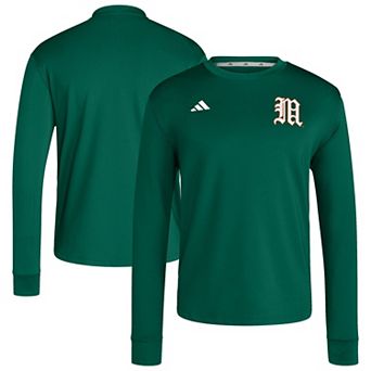 Men's�adidas Green Miami Hurricanes Dugout Pullover Sweatshirt
