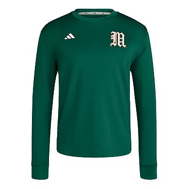 Men's�adidas Green Miami Hurricanes Dugout Pullover Sweatshirt