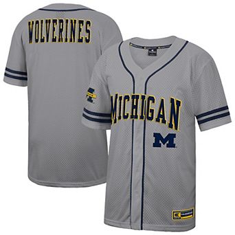 Men's Colosseum Gray Michigan Wolverines Free Spirited Baseball Jersey