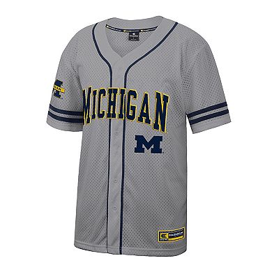 Men's Colosseum Gray Michigan Wolverines Free Spirited Baseball Jersey