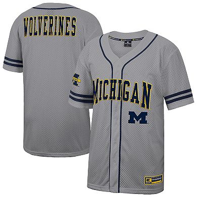 Men's Colosseum Gray Michigan Wolverines Free Spirited Baseball Jersey