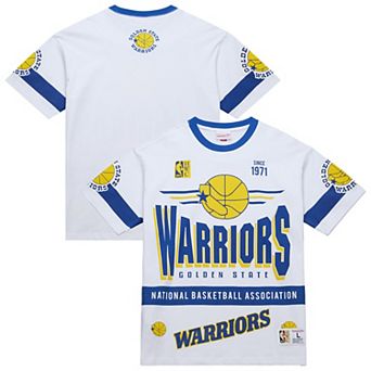 Unisex Mitchell & Ness White Golden State Warriors Hardwood Classics Vintage Team Origins Premium T-Shirt
