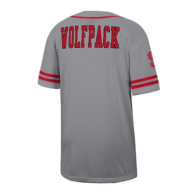 Men's Colosseum Gray NC State Wolfpack Free Spirited Baseball Jersey