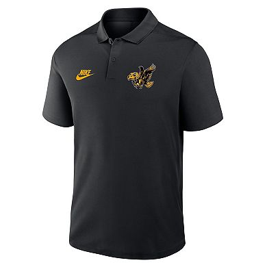 Men's Nike Black Iowa Hawkeyes Primetime Victory Legacy Vault Logo Performance Polo