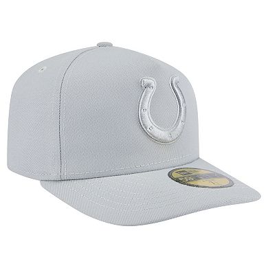 Men's New Era Gray Indianapolis Colts Color Pack A-Frame 59FIFTY Fitted Hat