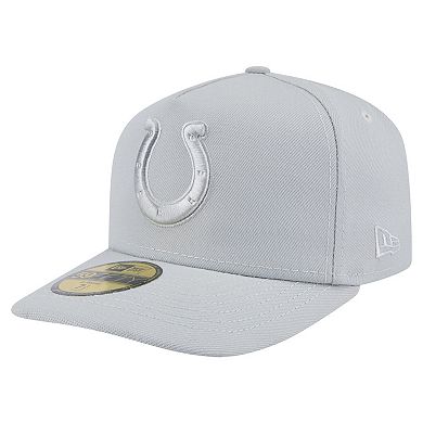 Men's New Era Gray Indianapolis Colts Color Pack A-Frame 59FIFTY Fitted Hat