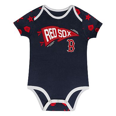 Infant Navy Boston Red Sox On Deck 2-Piece Diaper Cover Set