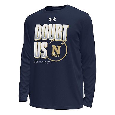 Men's Under Armour Navy Navy Midshipmen March Madness Unity Long Sleeve T-Shirt