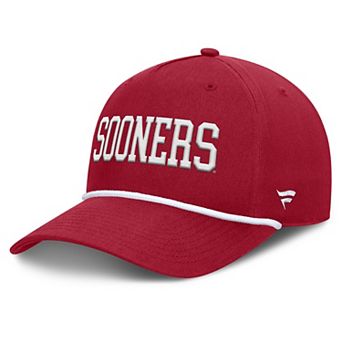 Men's Fanatics Crimson Oklahoma Sooners Foul Ball Rope Adjustable Hat