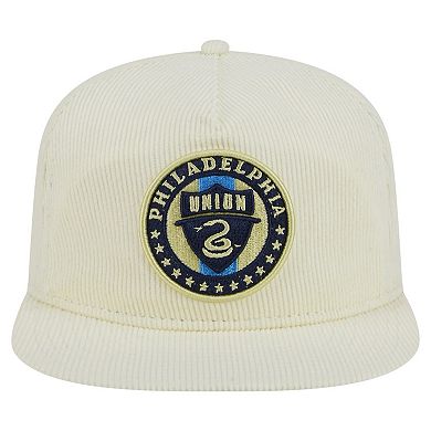 Men's New Era Cream Philadelphia Union 2025 Kickoff Snapback Golfer Hat