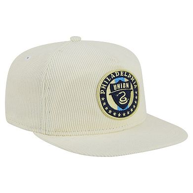 Men's New Era Cream Philadelphia Union 2025 Kickoff Snapback Golfer Hat