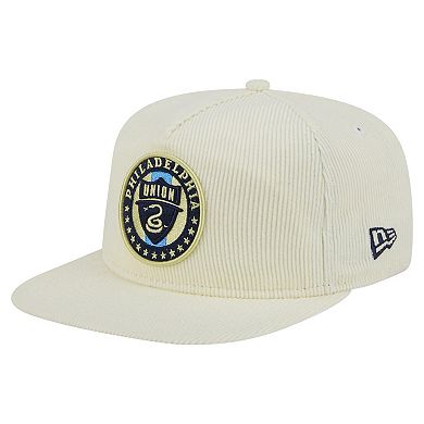 Men's New Era Cream Philadelphia Union 2025 Kickoff Snapback Golfer Hat
