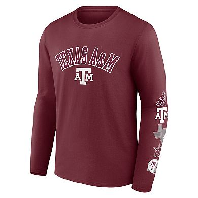 Men's Fanatics Maroon Texas A&M Aggies Badging Long Sleeve T-Shirt