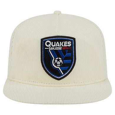 Men's New Era Cream San Jose Earthquakes 2025 Kickoff Snapback Golfer Hat