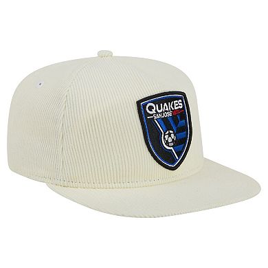 Men's New Era Cream San Jose Earthquakes 2025 Kickoff Snapback Golfer Hat