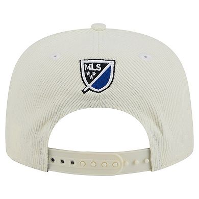 Men's New Era Cream San Jose Earthquakes 2025 Kickoff Snapback Golfer Hat