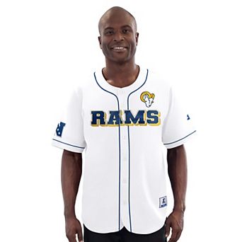 Men's Starter White Los Angeles Rams Relay Full-Button Baseball Jersey