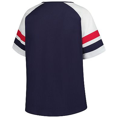Women's Profile Navy Minnesota Twins Plus Sized Arched Notch Neck T-Shirt
